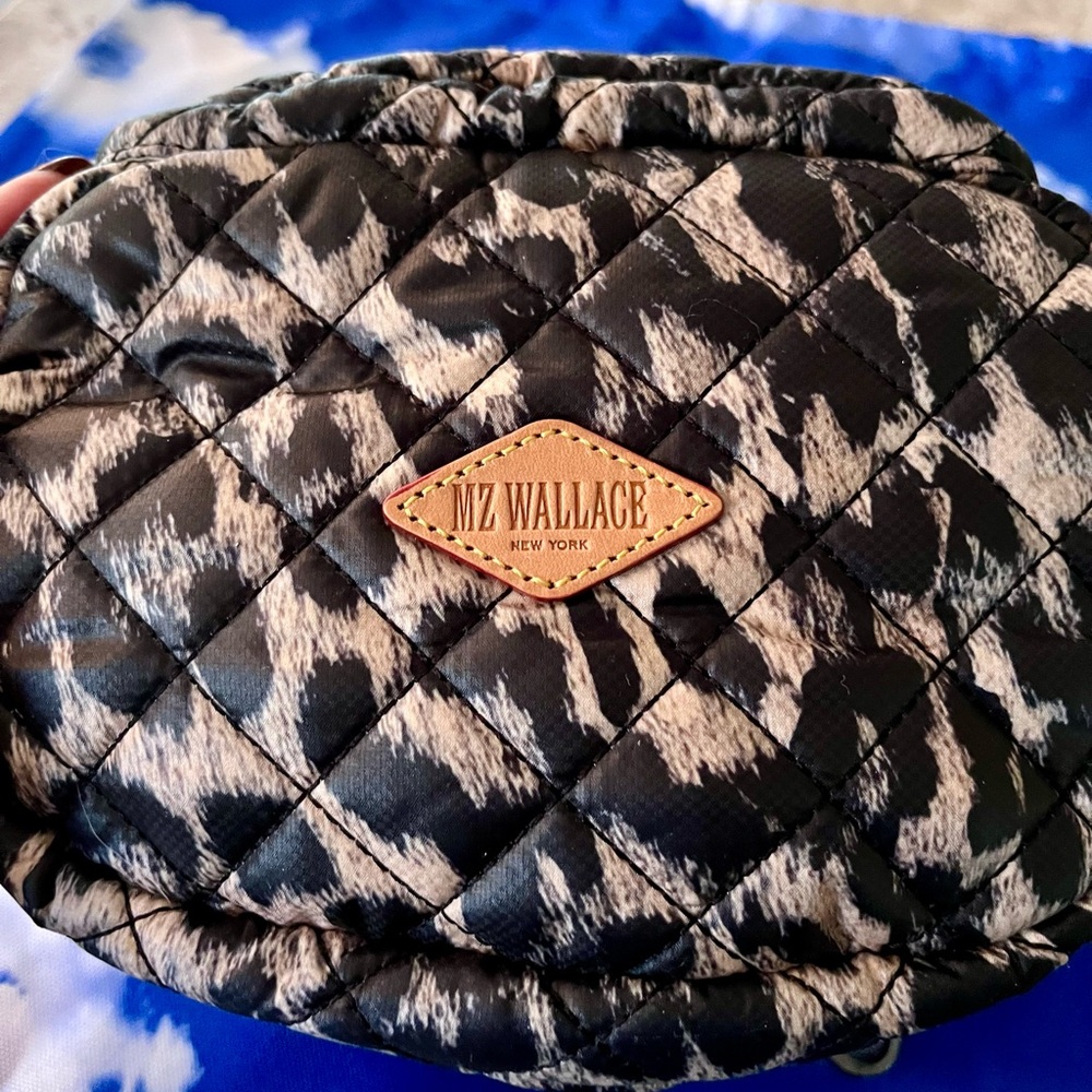 MZ Wallace Quilted Black and White Mini Drawstring Crossbody Bag - Picture 4 of 4